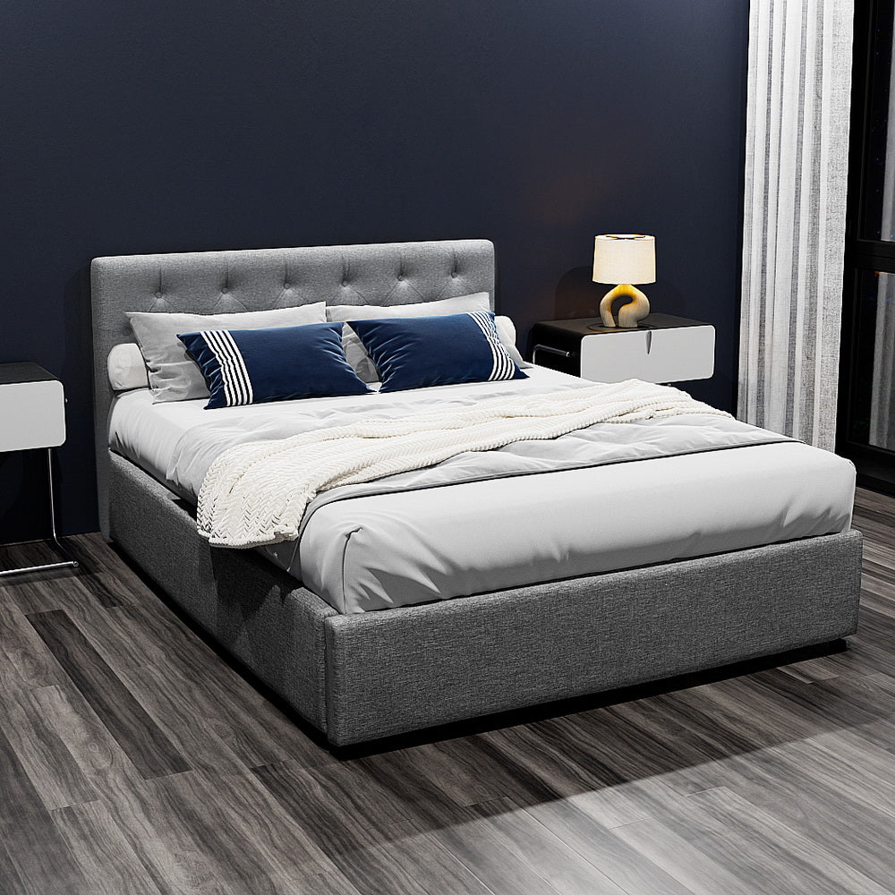 Kansas (Double) Storage Bed Frame - Grey - Homecoze