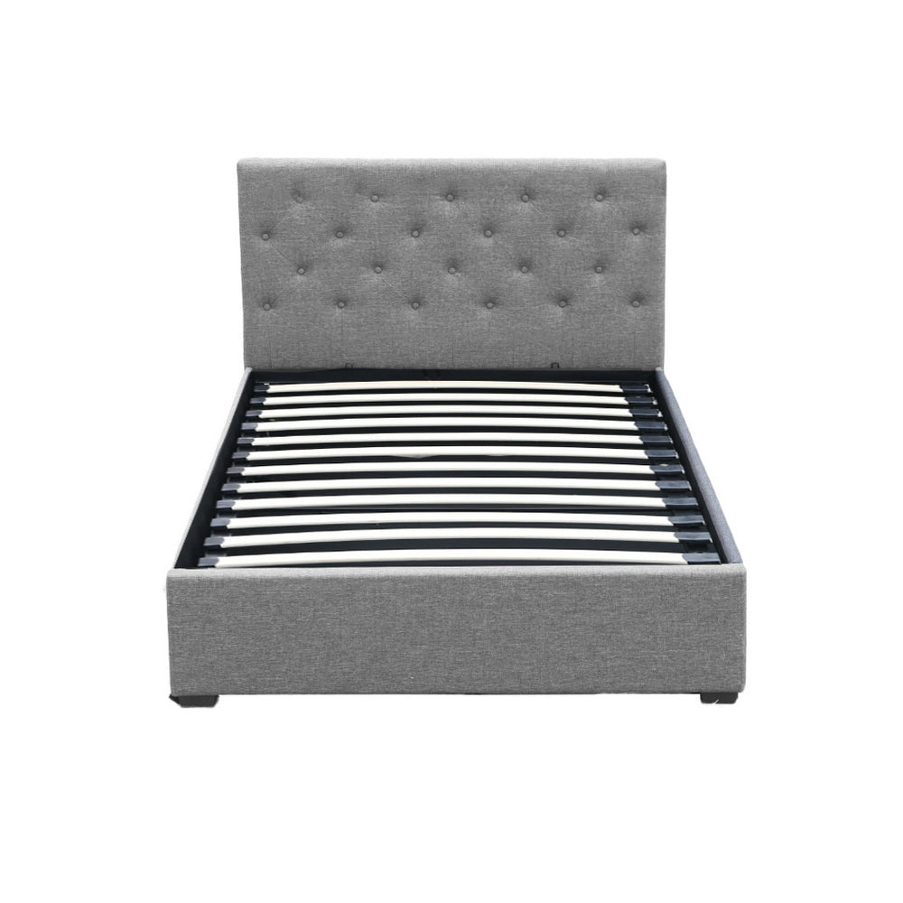 Kansas (King Single) Storage Bed Frame - Grey - Homecoze