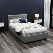 Kansas (King Single) Storage Bed Frame - Grey - Homecoze