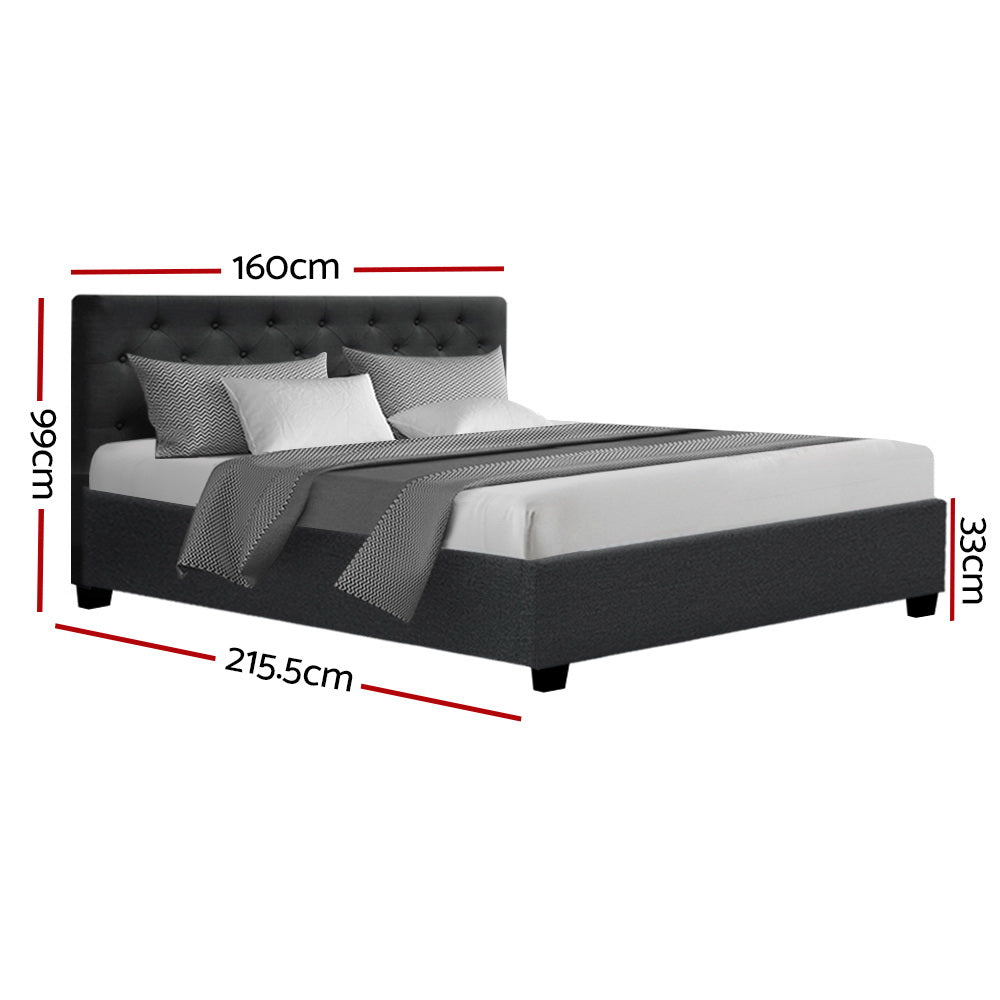Kansas (Queen) Storage Bed Frame - Charcoal - Homecoze