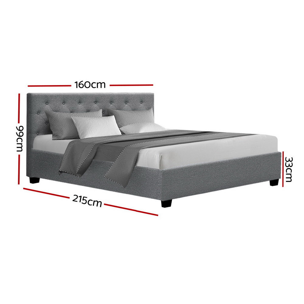 Kansas (Queen) Storage Bed Frame - Grey - Homecoze