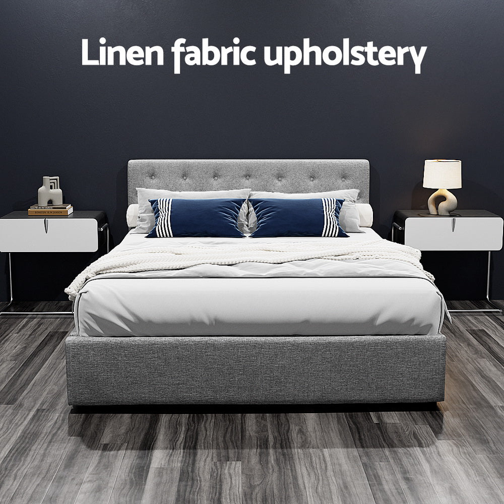 Kansas (Queen) Storage Bed Frame - Grey - Homecoze