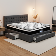 Austin (King) Bed & Zenith Mattress Set - Charcoal