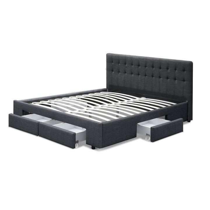 Austin (King) Storage Bed Frame | Fabric - Charcoal