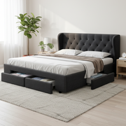 Orlando (King) Storage Bed Frame - Charcoal - Homecoze
