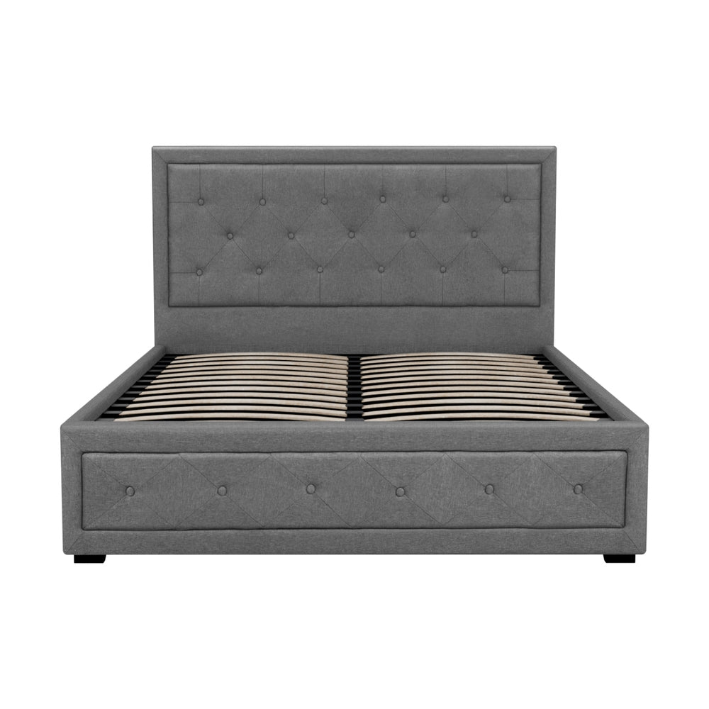 Camden (Double) Storage Bed Frame | Fabric - Grey - Homecoze