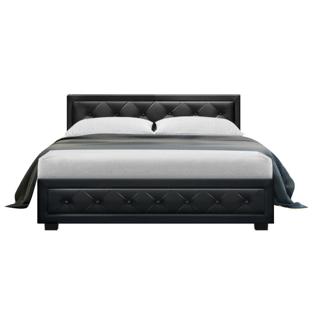 Camden (Double) Storage Bed Frame | PU Leather - Black - Homecoze
