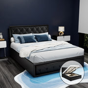 Camden (Double) Storage Bed Frame | PU Leather - Black - Homecoze