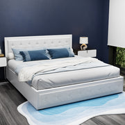 Camden (King) Storage Bed Frame | PU Leather - White - Homecoze