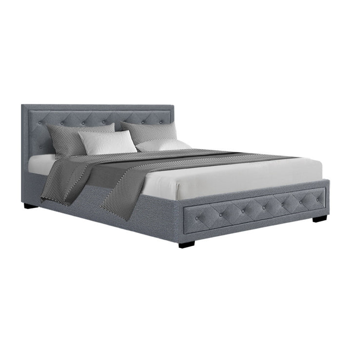 Camden (Queen) Storage Bed Frame | Fabric - Grey