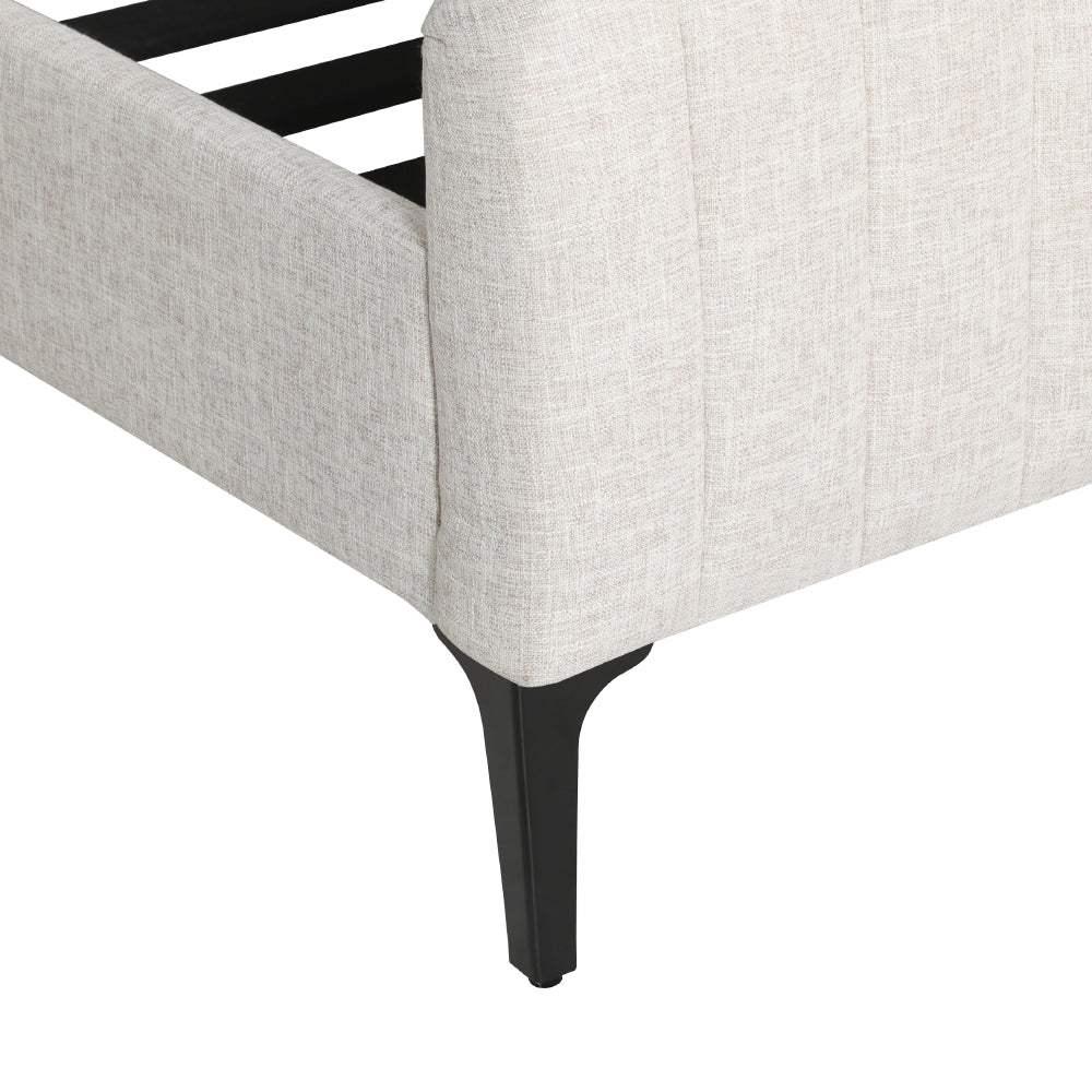 Geneva (King) Linen-Look Bed Frame - Beige