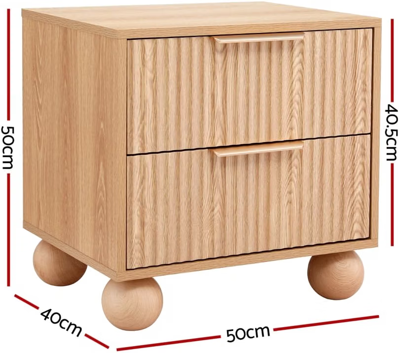 Mira & Lena (Queen) Bedroom Set – White & Natural