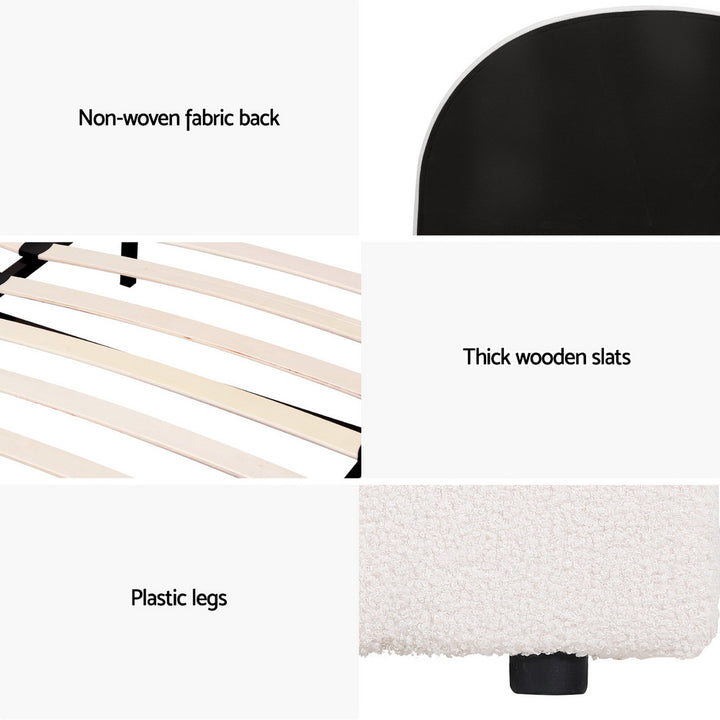 Sierra (Double) Bouclé Storage Bed Frame - Beige - Homecoze