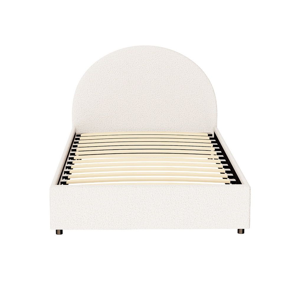 Sierra (King Single) Bouclé Gas-Lift Storage Bed Frame - Beige