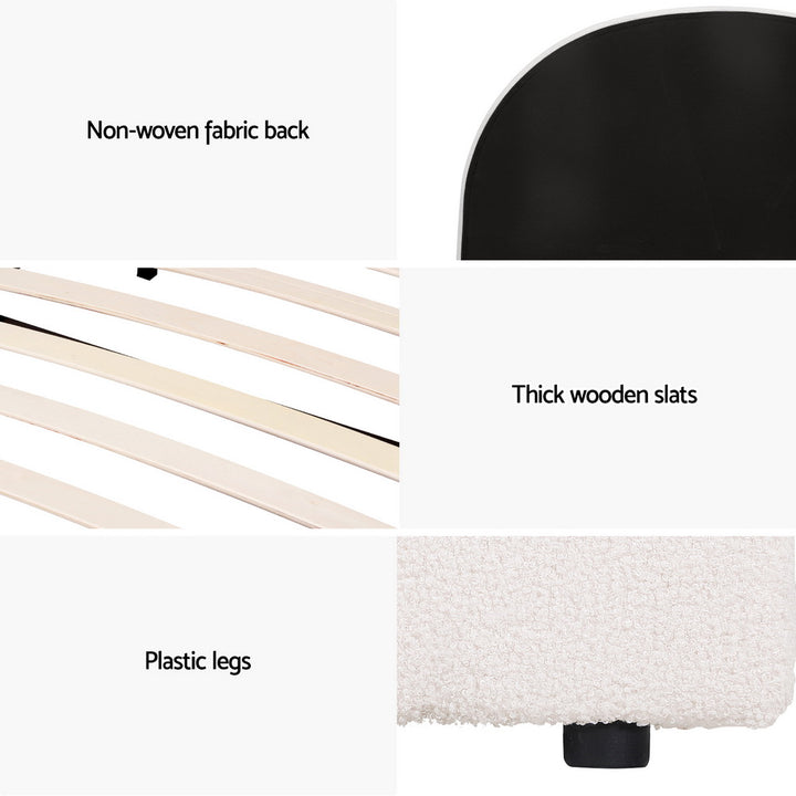 Sierra (King Single) Bouclé Storage Bed Frame - Beige - Homecoze