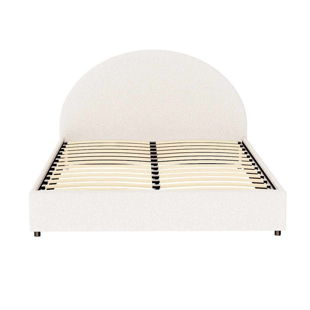 Sierra (Queen) Bouclé Gas-Lift Storage Bed Frame - Beige