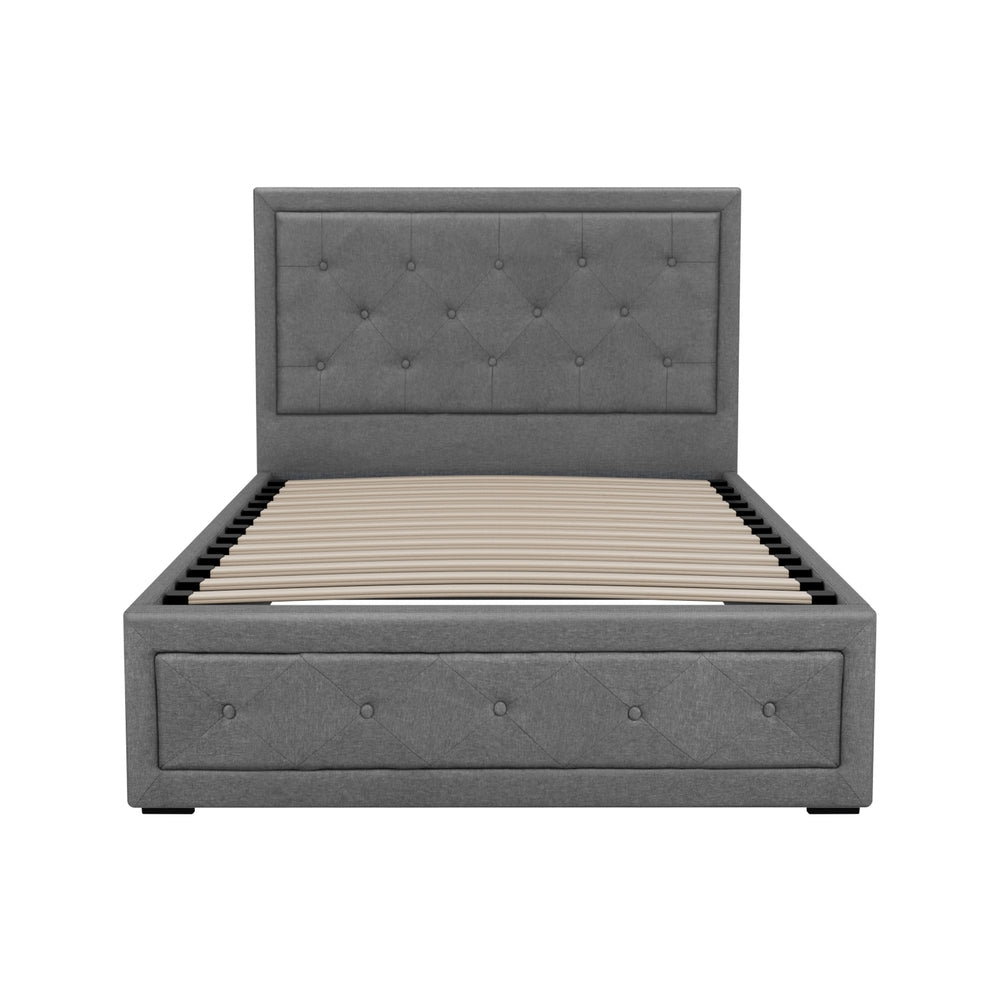 Camden (King Single) Storage Bed Frame | Fabric - Grey - Homecoze