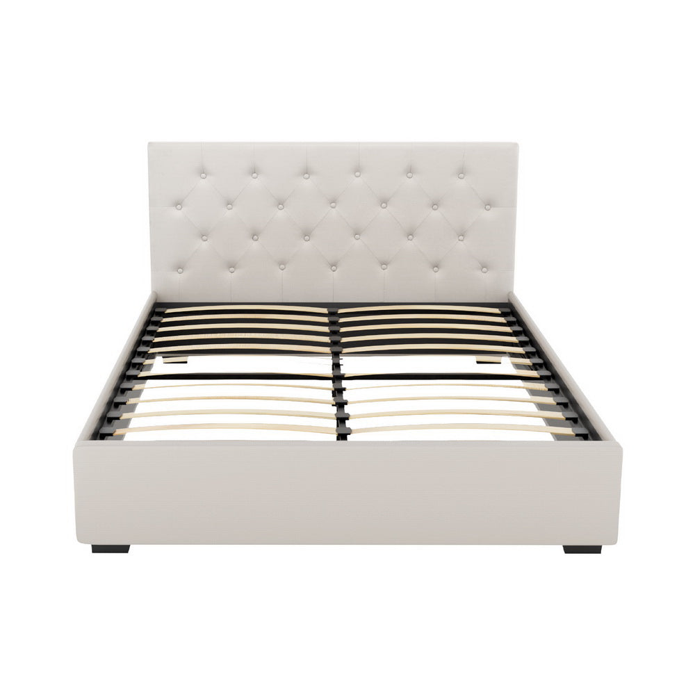 Charlotte (Double) Storage Bed Frame | Off-White - Homecoze