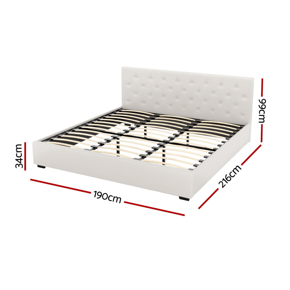 Charlotte (King) Storage Bed Frame | Off-White - Homecoze