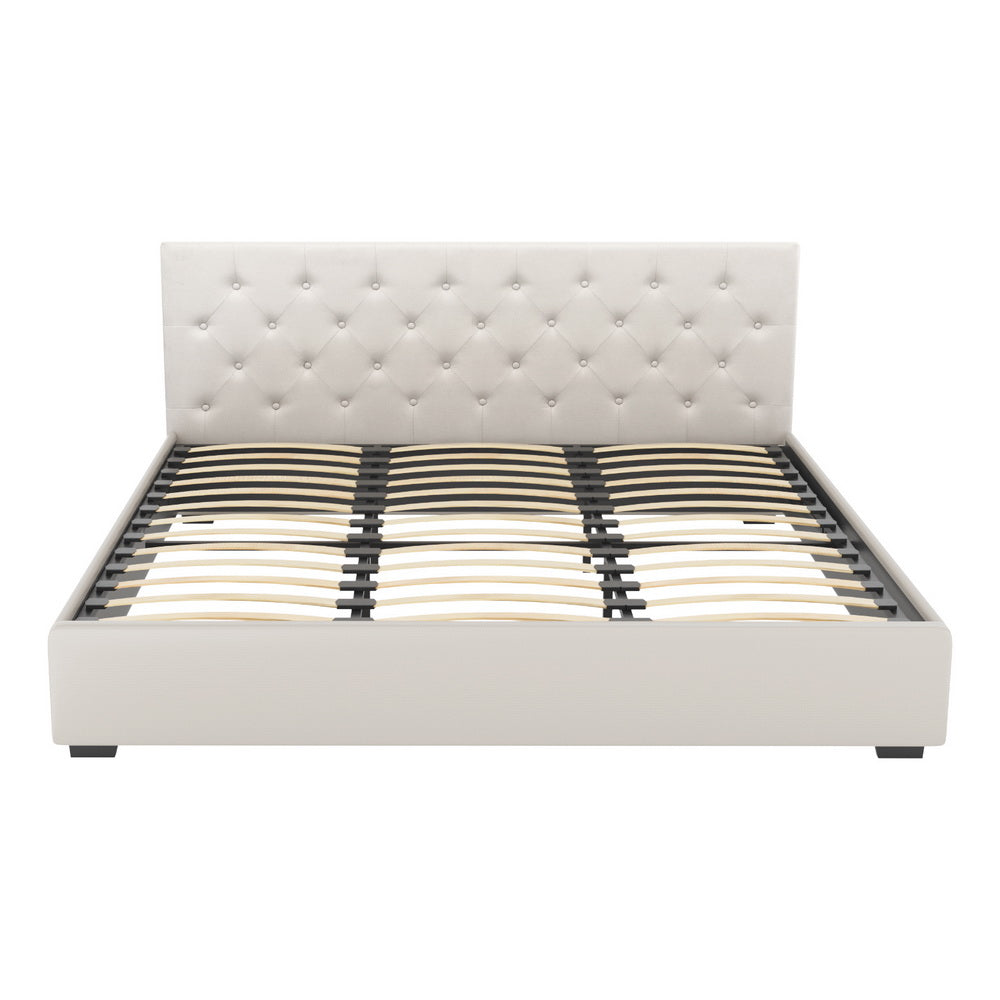 Charlotte (King) Storage Bed Frame | Off-White - Homecoze