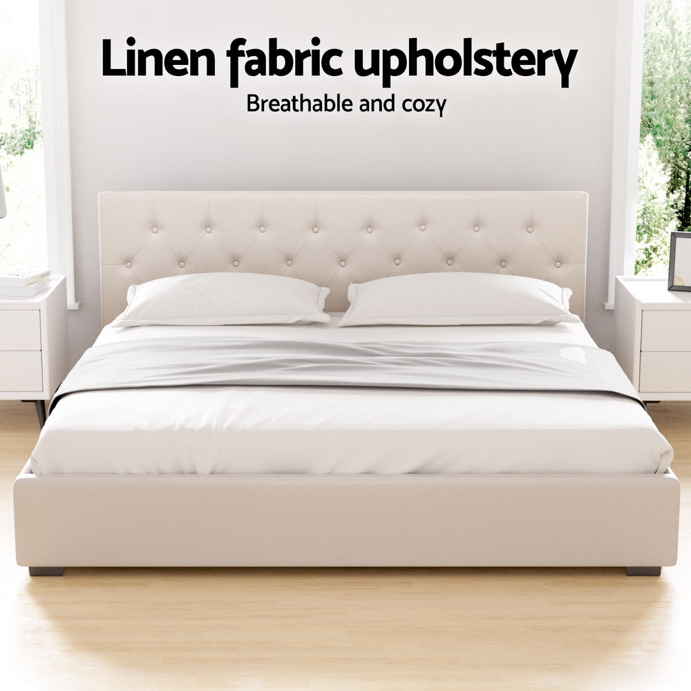 Charlotte (King) Storage Bed Frame | Off-White - Homecoze
