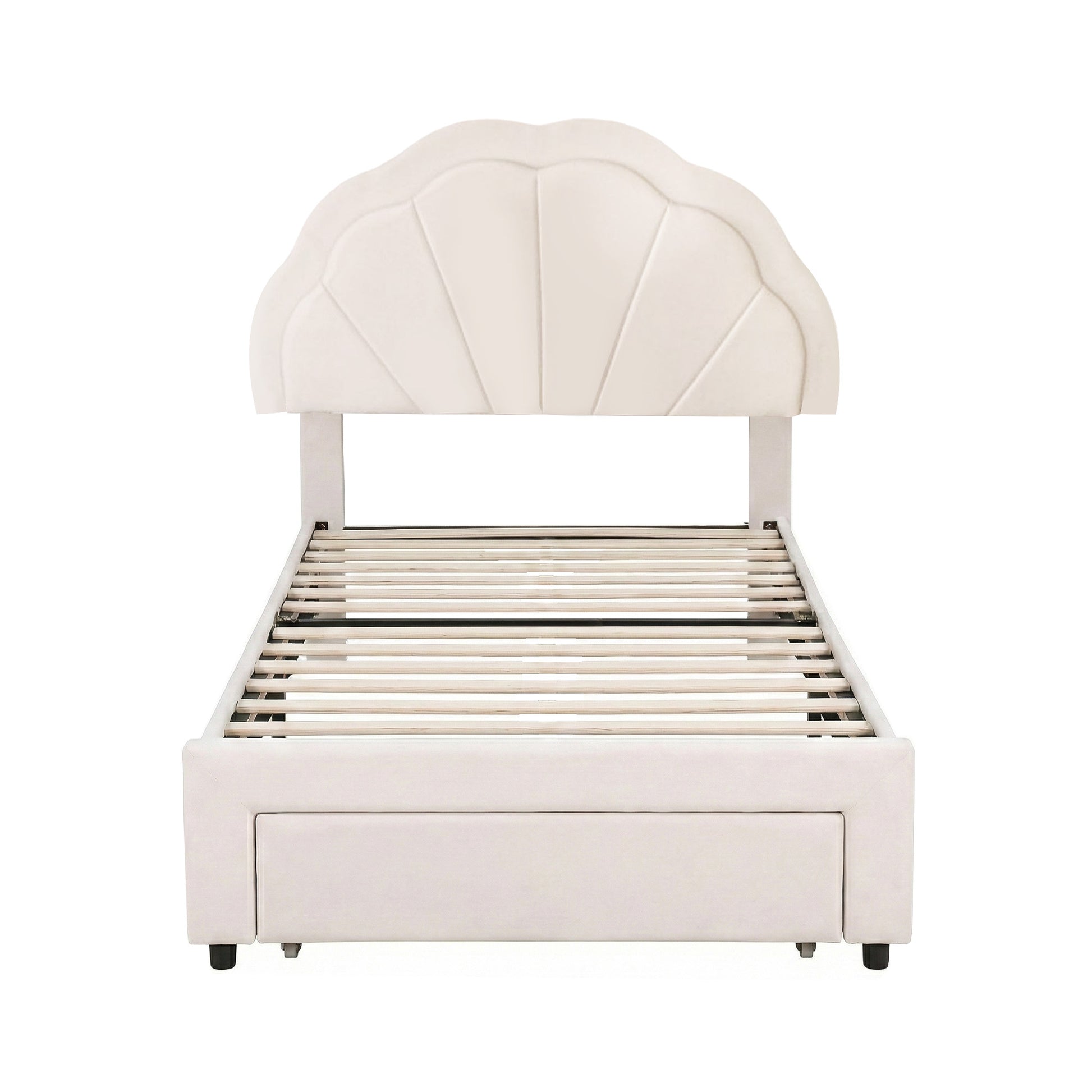 Artiss King Single Bed Frame with Storage Drawer Upholstered Velvet Platform Bed LED Headboard - Homecoze