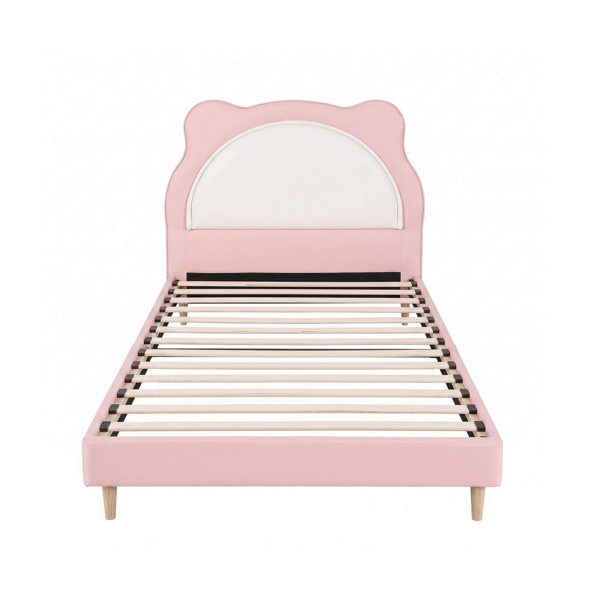 Artiss King Single Pink Kids Bed Frame for Girls Bedroom Cute Animal Upholstered - Homecoze