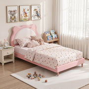Artiss King Single Pink Kids Bed Frame for Girls Bedroom Cute Animal Upholstered - Homecoze