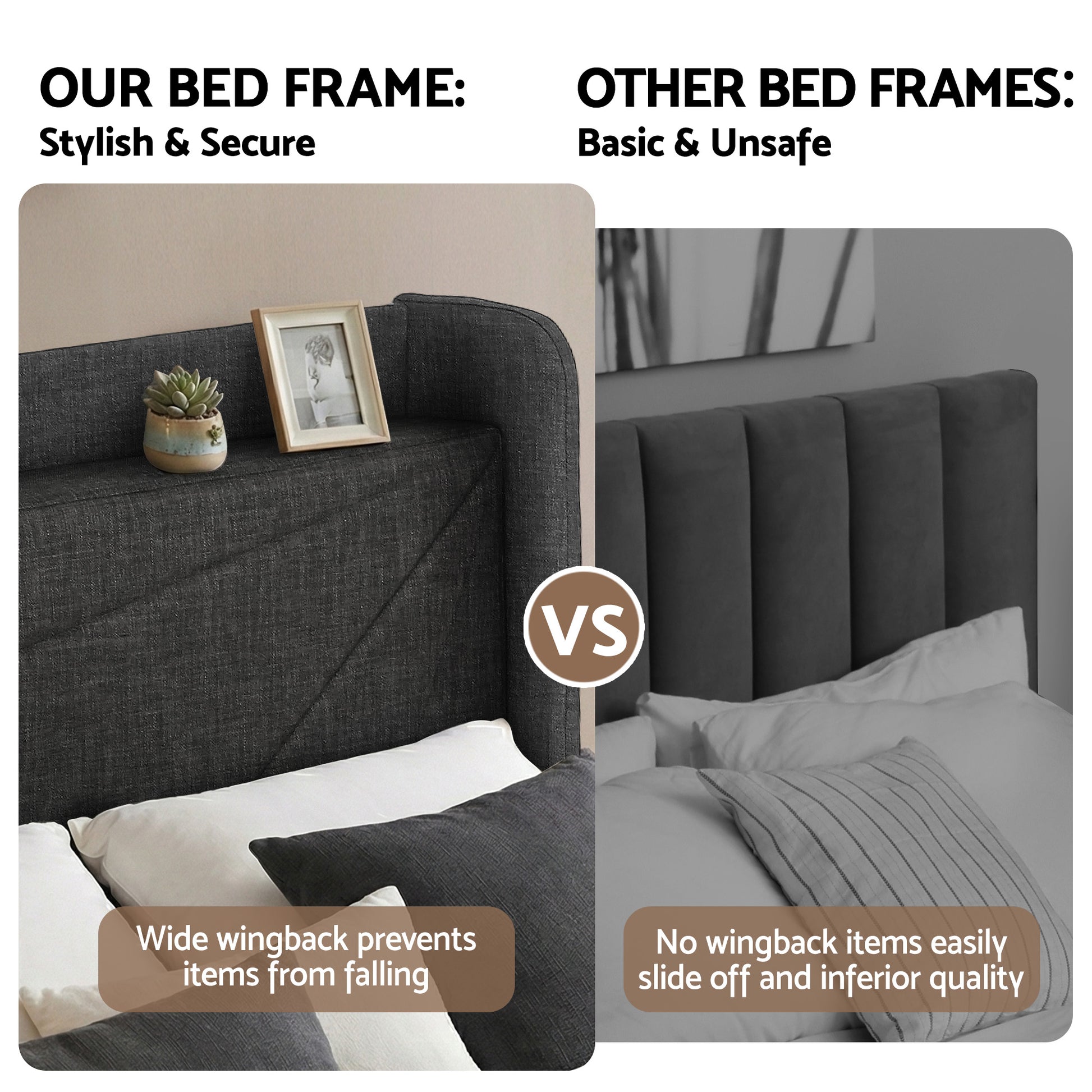 Artiss Double Bed Frame Gas Lift Storage Bed with Charging Ports Upholstered Geometric Headboard Charcoal Grey - Homecoze
