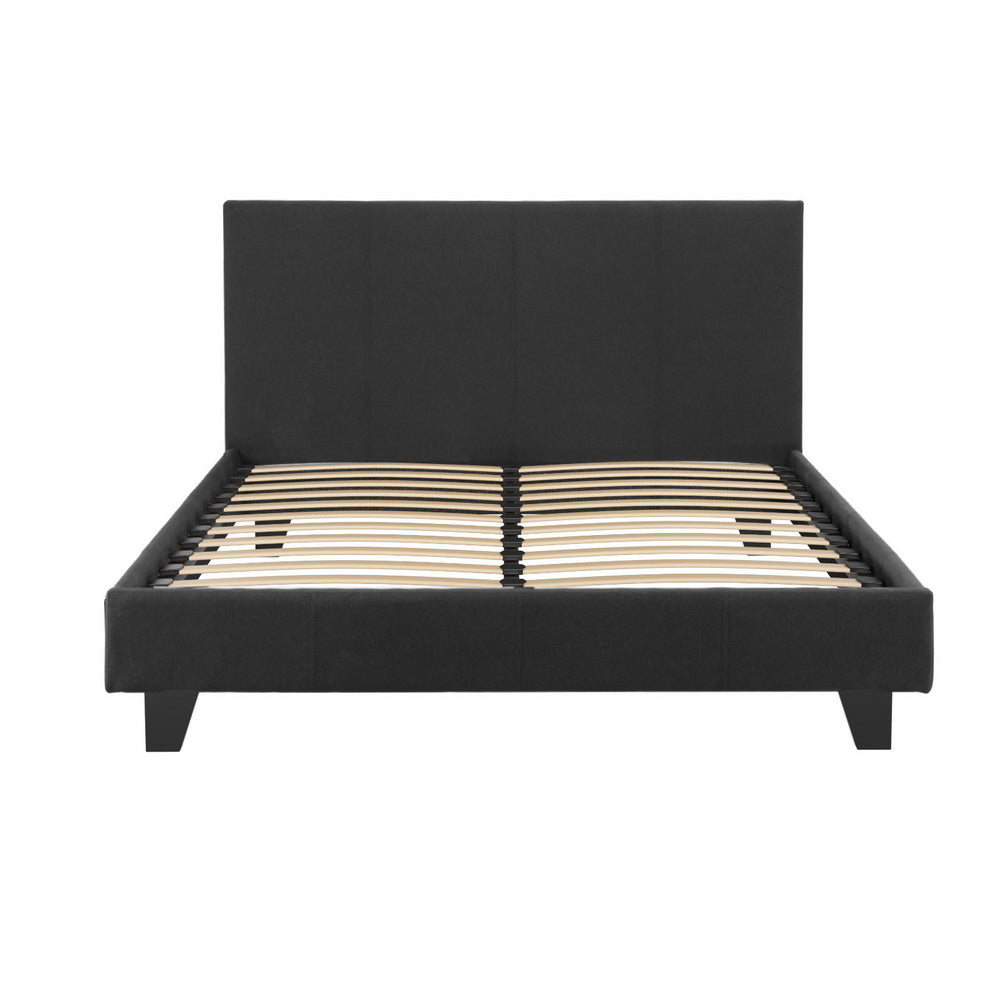 Omaha (Double) Bed Frame | Fabric - Charcoal - Homecoze