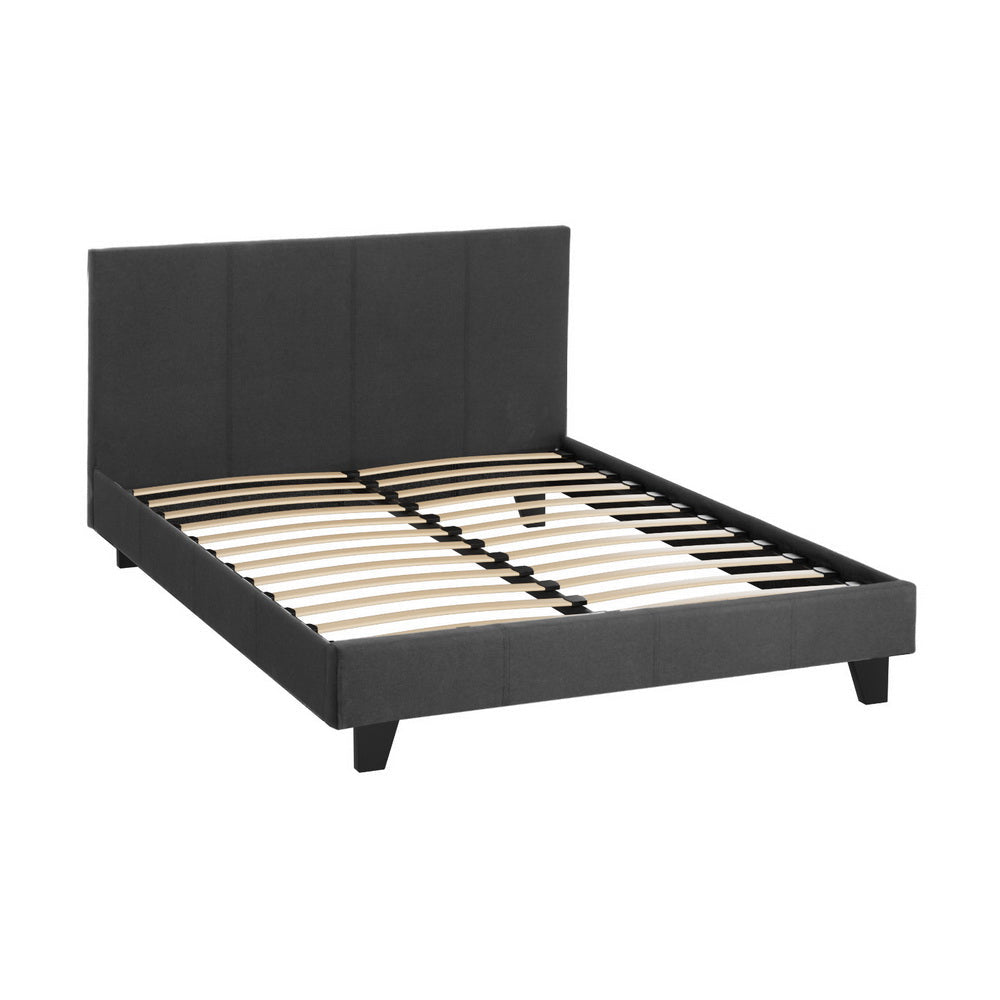 Omaha (Double) Bed Frame | Fabric - Charcoal - Homecoze