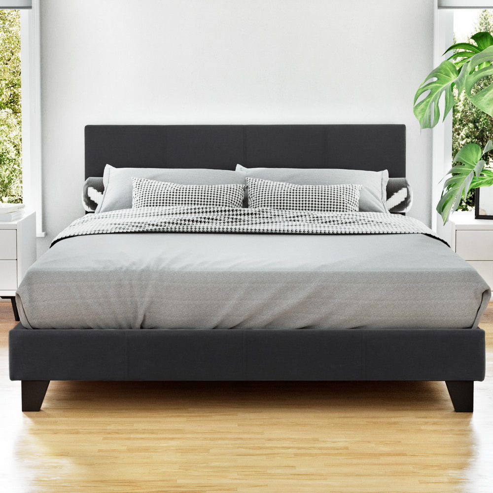 Omaha (Double) Bed Frame | Fabric - Charcoal - Homecoze