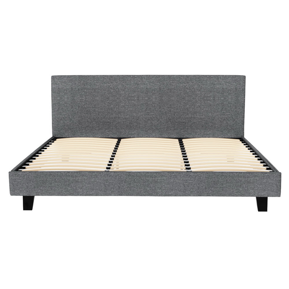 Omaha (King) Bed Frame | Fabric - Grey - Homecoze