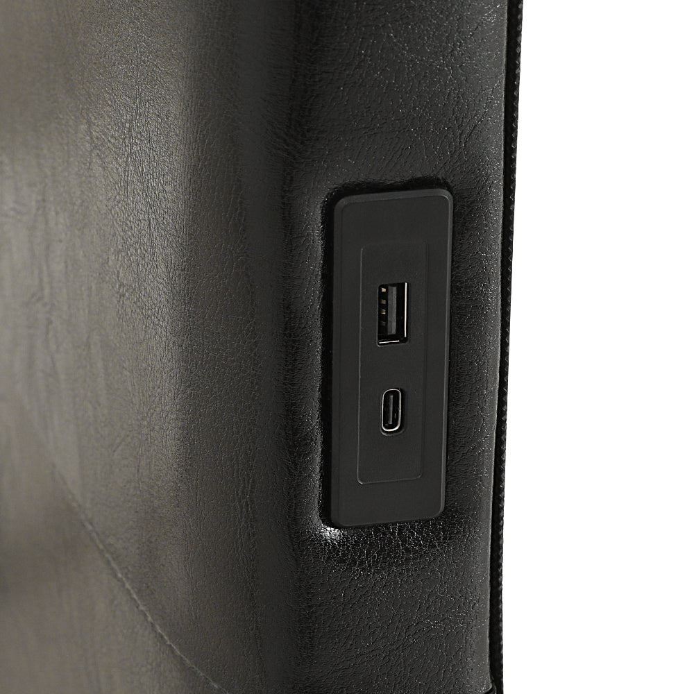 Detroit (King) Bed Frame | PU Leather - Black - Homecoze