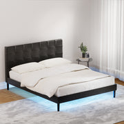 Detroit (Queen) Bed Frame | PU Leather - Black - Homecoze