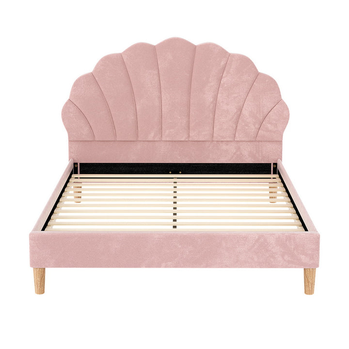 Rosalia (Double) Velvet Bed Frame - Pink - Homecoze