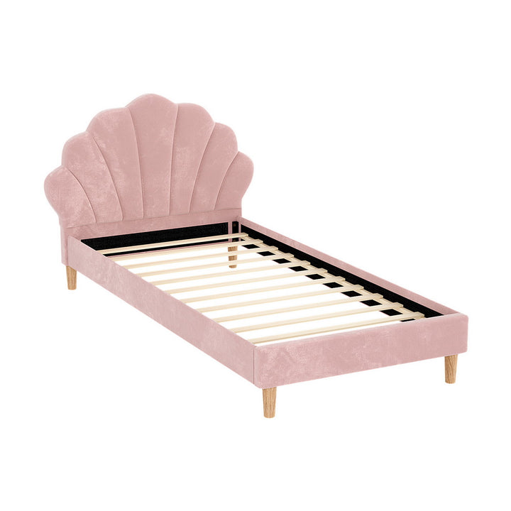 Rosalia (King Single) Velvet Bed Frame - Pink - Homecoze