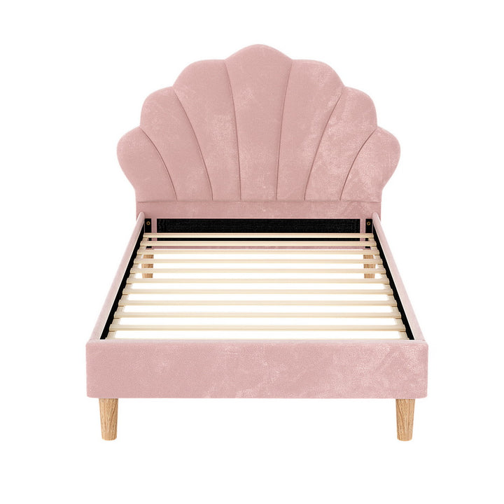 Rosalia (King Single) Velvet Bed Frame - Pink - Homecoze