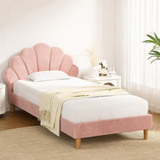 Rosalia (King Single) Velvet Bed Frame - Pink - Homecoze