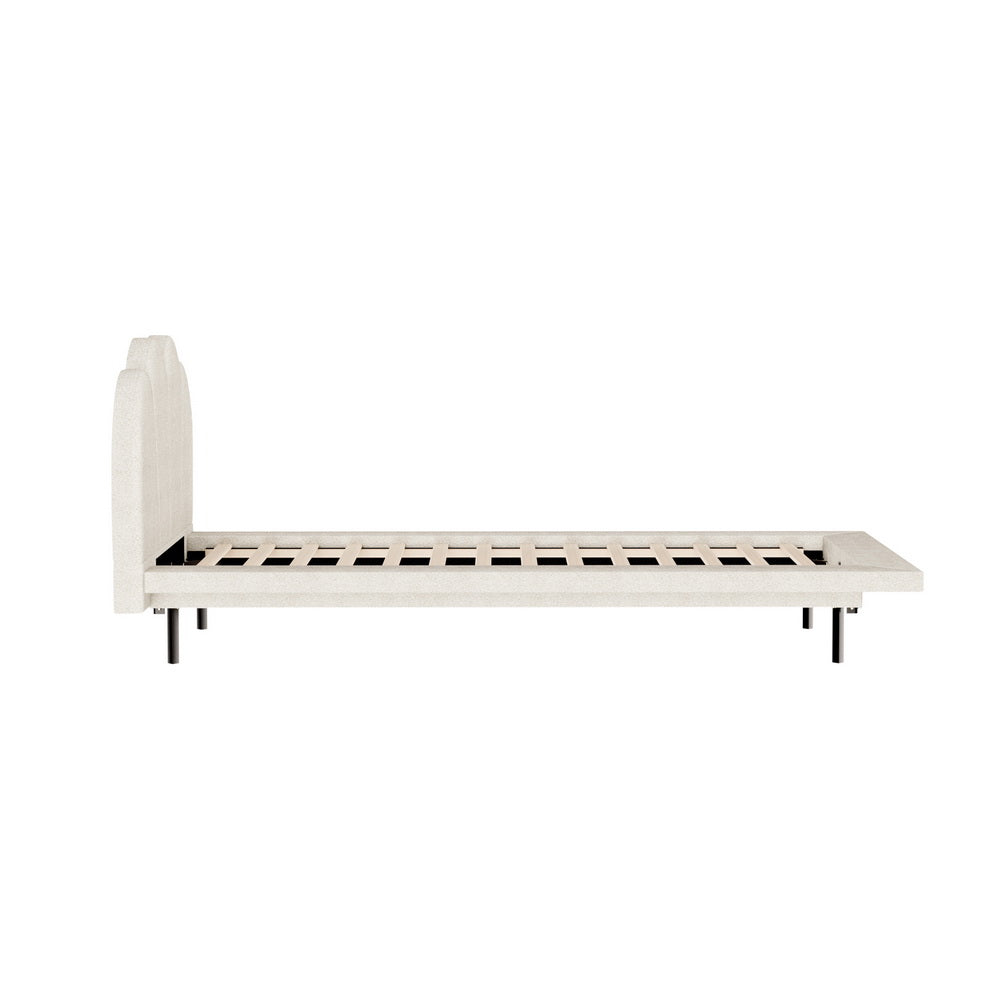 Savannah (Single) Bouclé Bed Frame - Beige - Homecoze