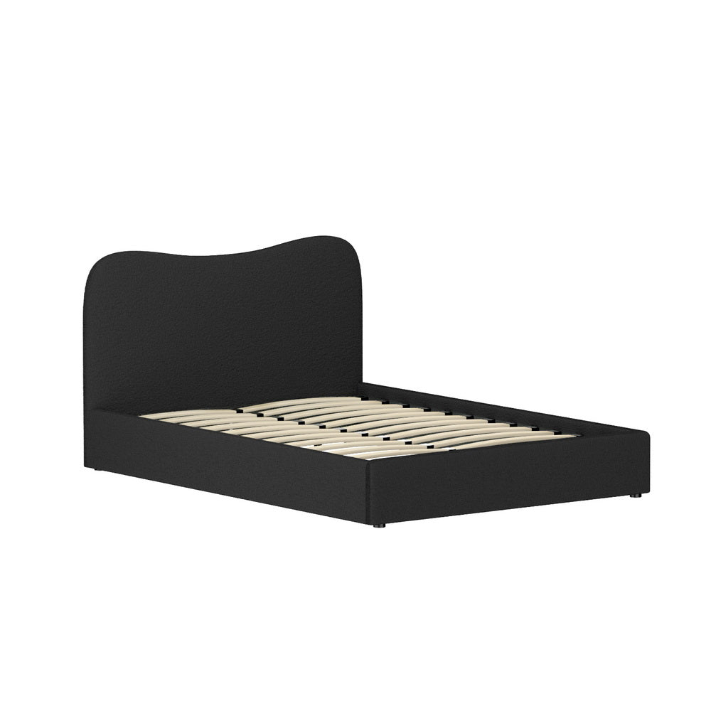 Berkeley (Double) Bouclé Bed Frame - Black - Homecoze