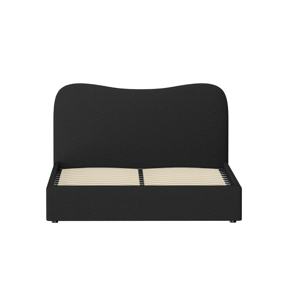 Berkeley (Double) Bouclé Bed Frame - Black - Homecoze