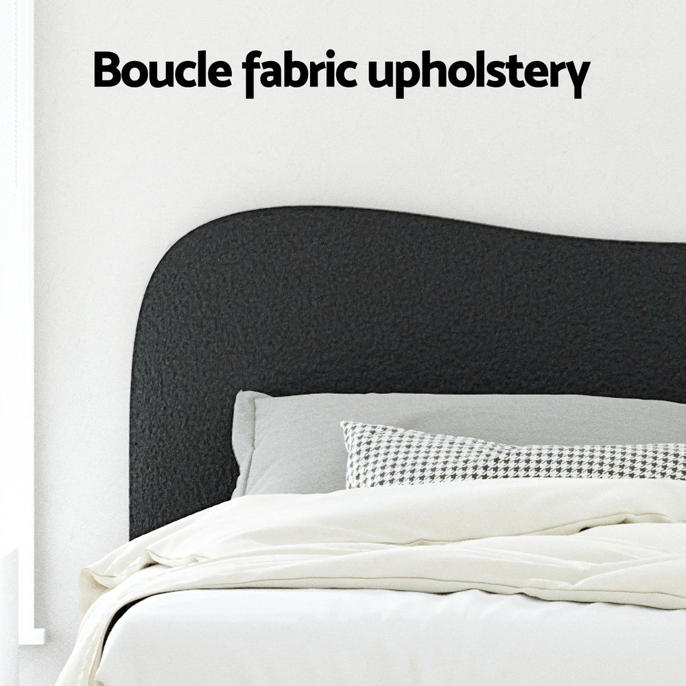 Berkeley (Double) Bouclé Bed Frame - Black - Homecoze
