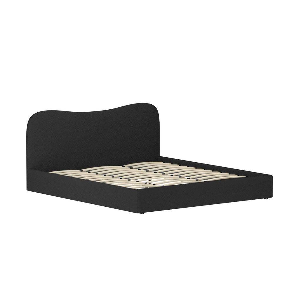 Berkeley (King) Bouclé Bed Frame - Black - Homecoze