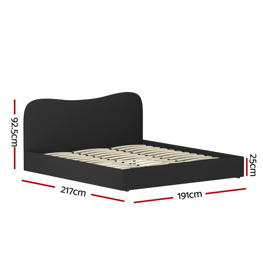 Berkeley (King) Bouclé Bed Frame - Black - Homecoze