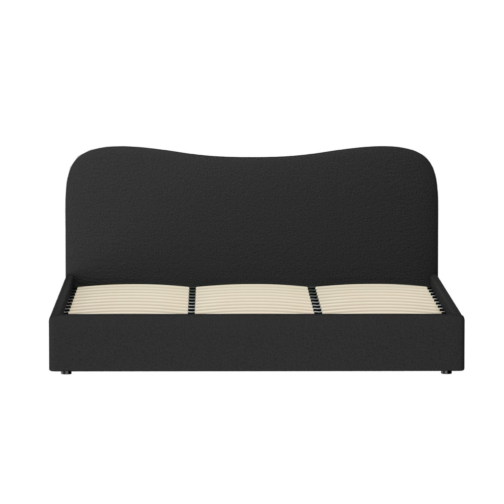 Berkeley (King) Bouclé Bed Frame - Black - Homecoze
