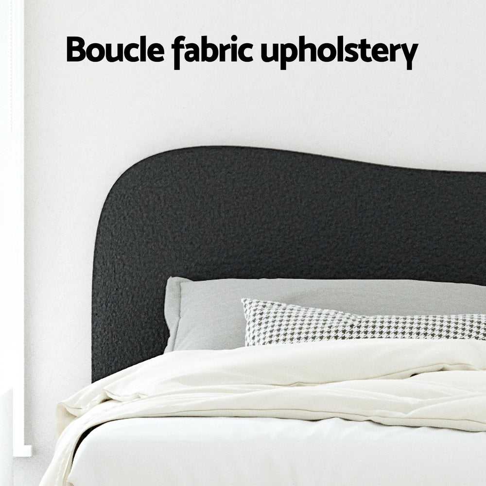 Berkeley (King) Bouclé Bed Frame - Black - Homecoze