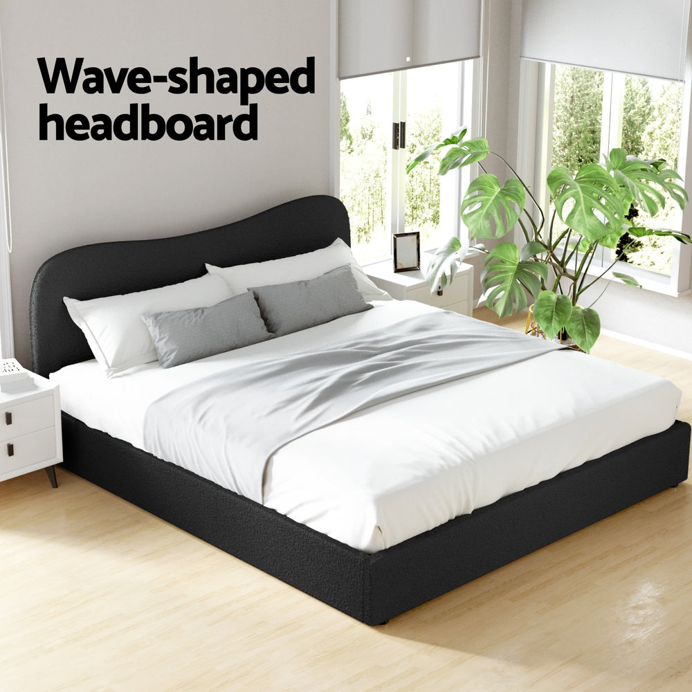 Berkeley (King) Bouclé Bed Frame - Black - Homecoze