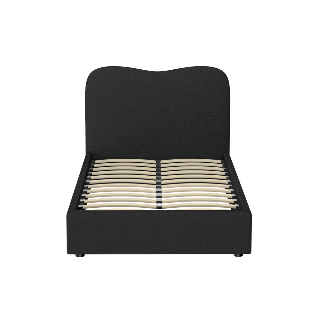 Berkeley (King-Single) Bouclé Bed Frame - Black - Homecoze