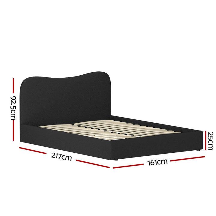 Berkeley (Queen) Bouclé Bed Frame - Black - Homecoze